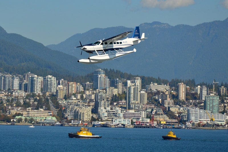 Float plane over Vancouver